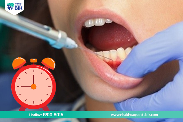 How long does it take for anesthetic injection to wear off after tooth extraction?