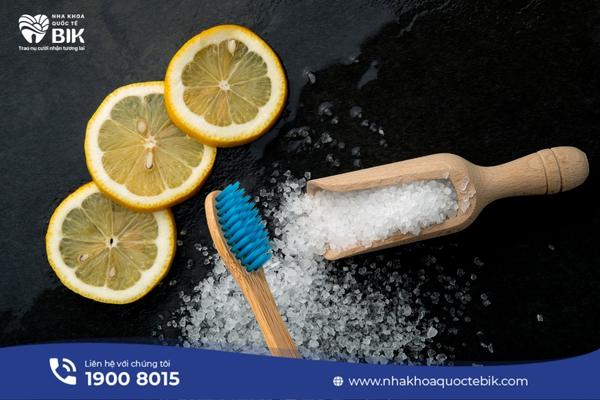 Brush your teeth with salt and lemon